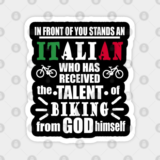 Italian Biking Downhill Cycling Gift Magnet by FindYourFavouriteDesign