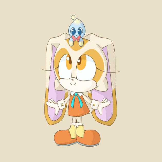 Sonic inspired: Cream the Rabbit and Cheese the Chao by SpookytheKitty2001