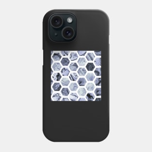 Grey hexagons Phone Case