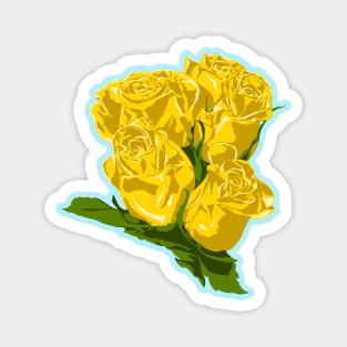 5 Yellow Roses Magnet