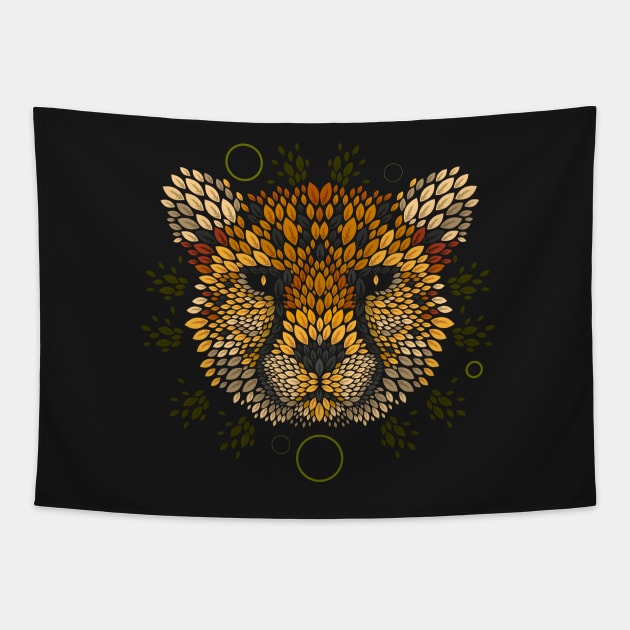 Cheetah Face Tapestry by LetterQ