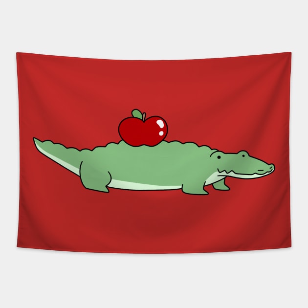 Apple Crocodile Tapestry by saradaboru