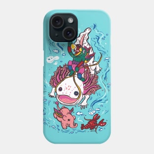 Axolotl with Elephant Phone Case