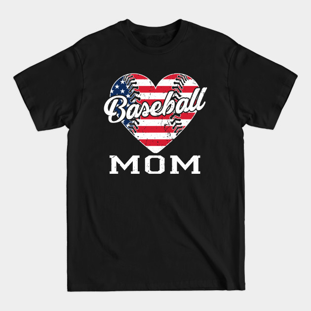 Disover 4th Of July Baseball Mom American Flag - 4th Of July Baseball American Flag - T-Shirt