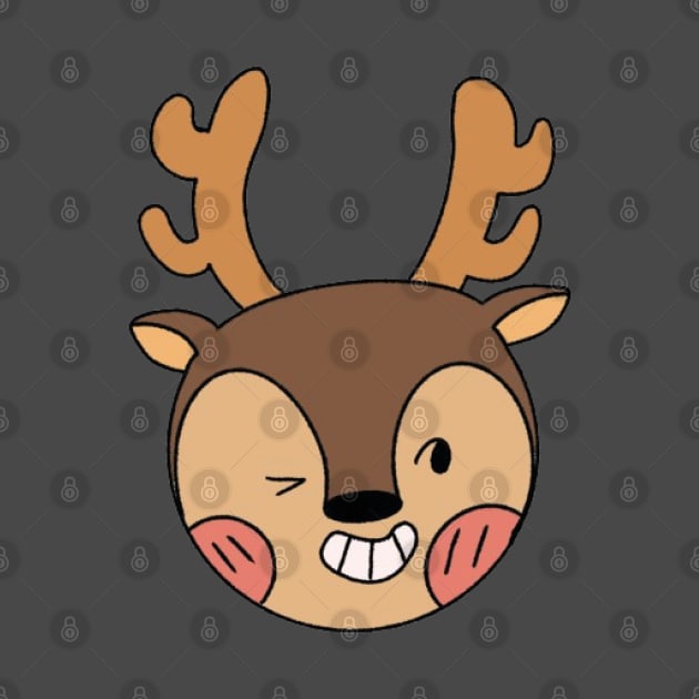 Adorable Reindeer by Lapiiin's Cute Sticker