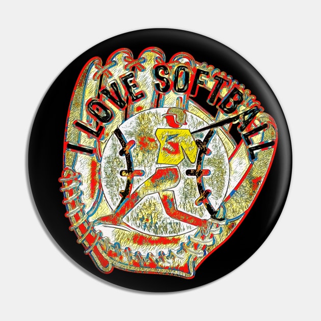 Softball i love retro softball art birthday Pin by UMF - Fwo Faces Frog