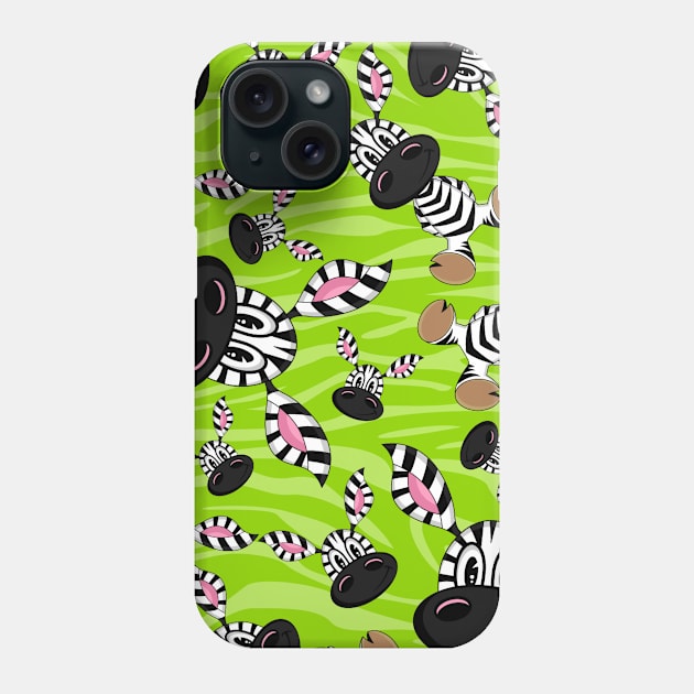 Cute Cartoon Zebra Pattern Phone Case by markmurphycreative