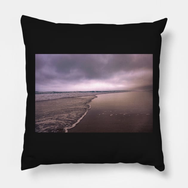 Black clouds on the beach Pillow by lightsfromspace