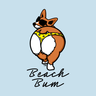 Beach Bum Corgi Booty T-Shirt