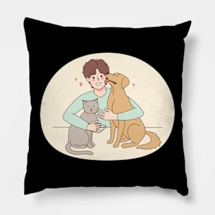 i love cats and dogs,cat lover,dog lover,catshirt,dogshirt Pillow