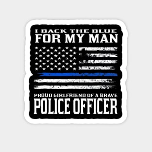 Thin Blue Line Shirt Proud Girlfriend Of Police Officer Magnet