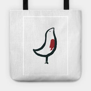 Little red-breasted bird Tote