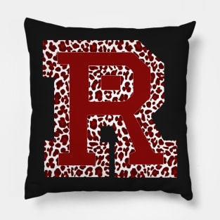 R red cheetah print Pillow