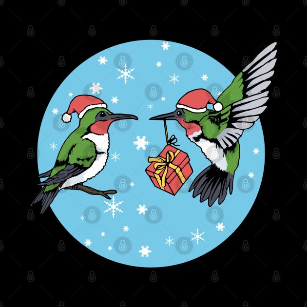 Christmas Hummingbird Gift Bird Merry Christmas Hummingbird by PomegranatePower
