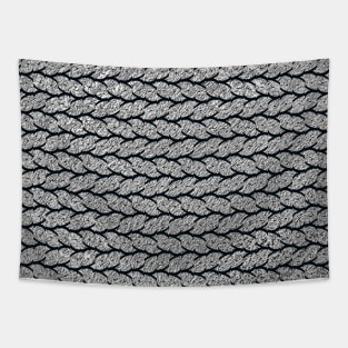 SILVER BLACK ABSTRACT LINES Tapestry