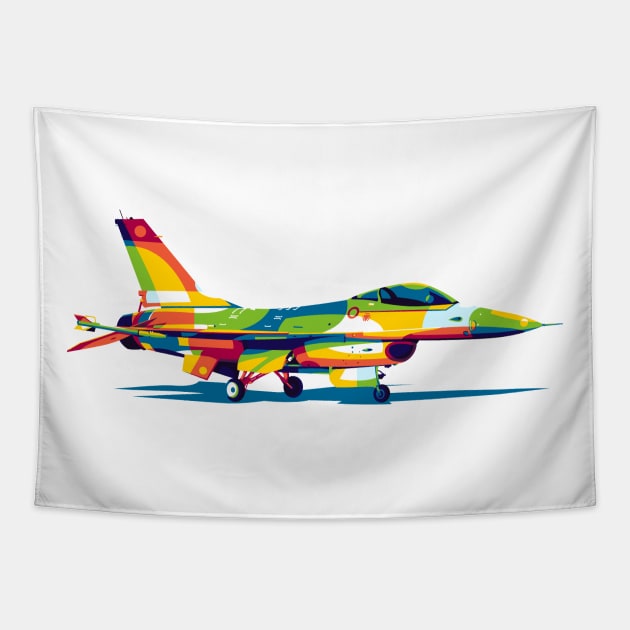 F-16 Standby in Pop Art Tapestry by wpaprint