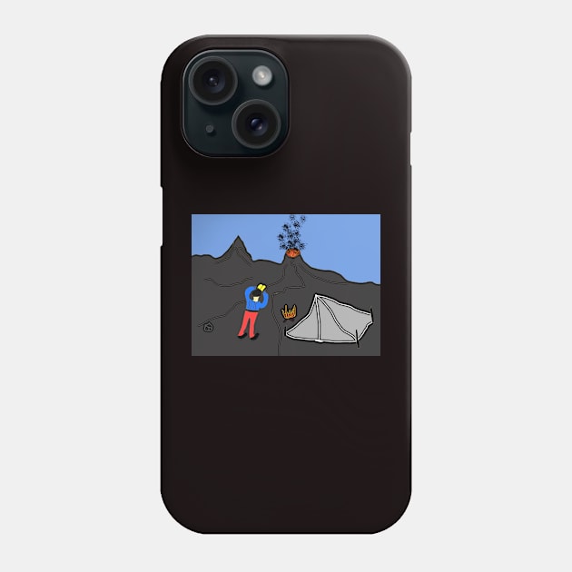 Tourist at the volcano Phone Case by sell stuff cheap