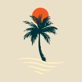 Minimalist Abstract Nature Art of Elegant Palm Tree T-Shirt