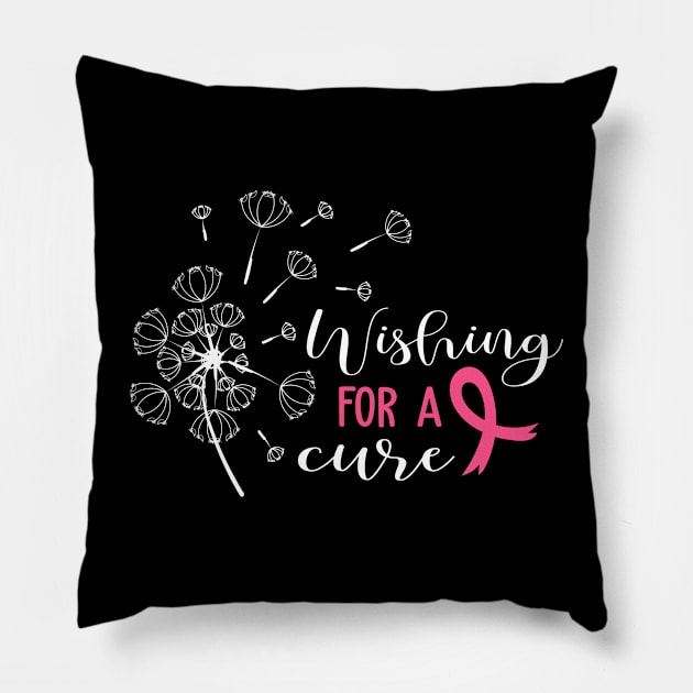 Wishing For A Cure Breast Cancer Pillow by kimmieshops