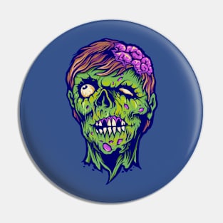 pink brain zombie Pin