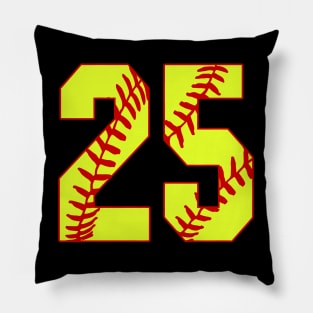 Fastpitch Softball Number 25 #25 Softball Shirt Jersey Uniform Favorite Player Biggest Fan Pillow