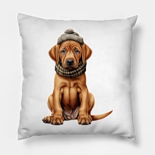 Winter Rhodesian Ridgeback Dog Pillow