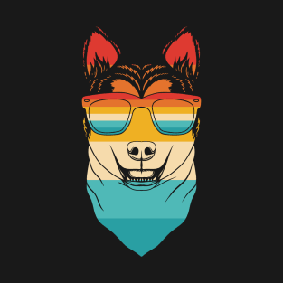 Dog Retro Husky T-Shirt