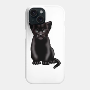 Cute Black Panther Drawing Phone Case
