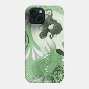 Whimsical Mermaids Green Abstract Pattern Phone Case