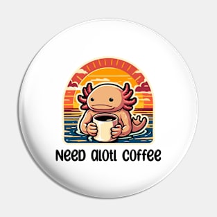 Cute Axolotl Coffee Lover Gifts Pin