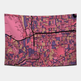 Pasadena Map Pattern in Purple & Pink Tapestry