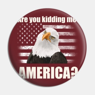 Patriotic Angry Eagle and American Flag T-Shirt Pin