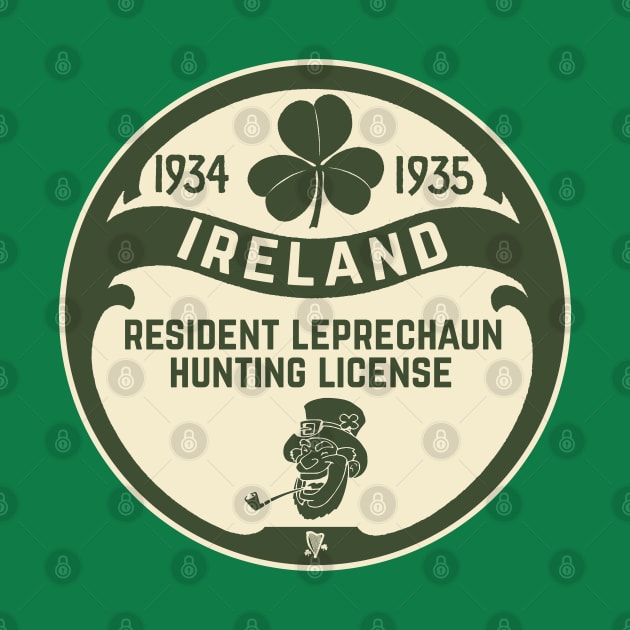 Vintage Leprechaun Hunting License by fearcity