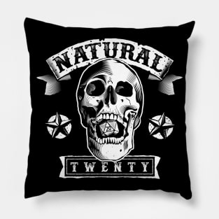 Screaming Skull Natural Twenty d20 Pillow