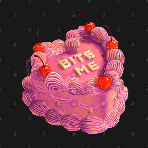 Bite Me! Sassy heart shaped cake art by VeryBerry