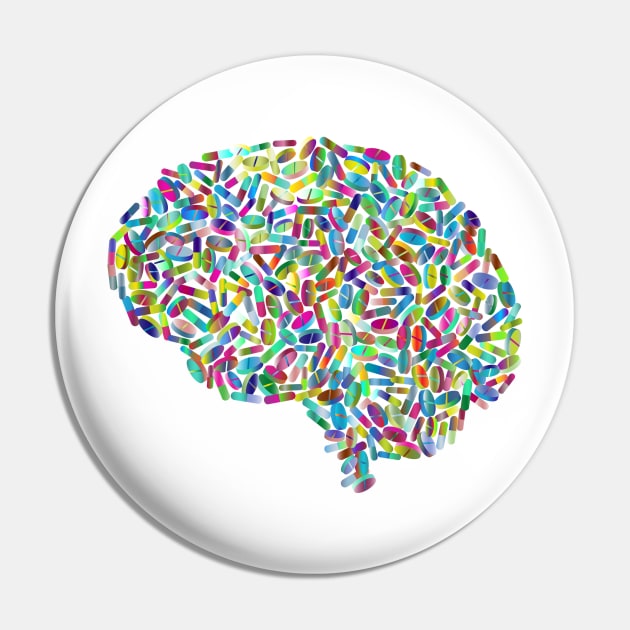 Brain Pills Pin by Mako Design 