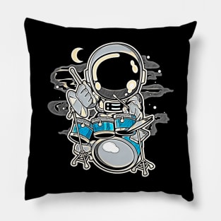 Astronaut Drummer • Funny And Cool Sci-Fi Cartoon Drawing Design Great For Anyone That Loves Astronomy Art Pillow