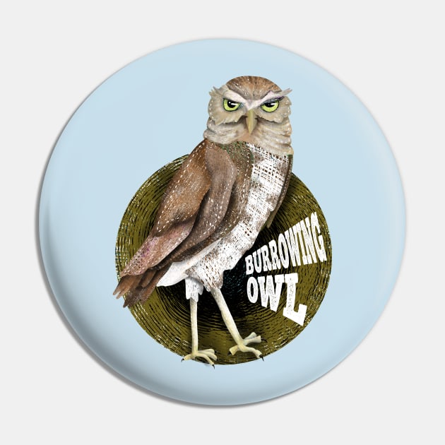 Burrowing Owl Pin by mailboxdisco