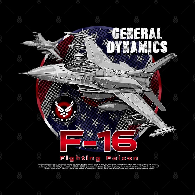 F-16 Fighting Falcon Us Air Force Fighterjet by aeroloversclothing