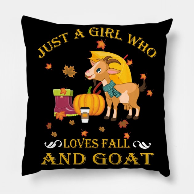 Just A Girl Who Loves Fall & Goat Funny Thanksgiving Gift Pillow by LiFilimon