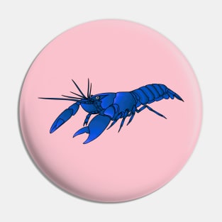 Blue marron crayfish cartoon illustration Pin