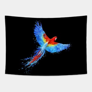 Dramabite Watercolor splatter macaw parrot Tapestry