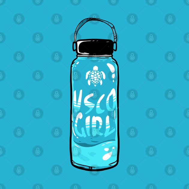 VSCO GIRL TURTLE HYDRO FLASK  Stickers by A Comic Wizard