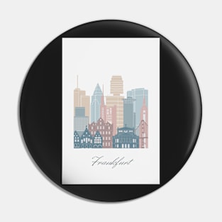 Frankfurt, Germany, map skyline - 03 style Pin