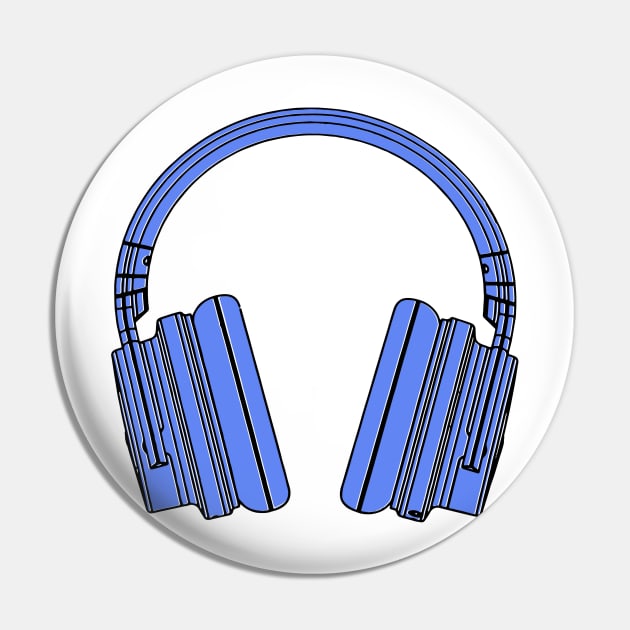 Blue headphones Pin by Deias Designs