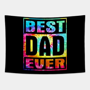 Best Dad Ever Vintage Tie Dye Shirt Funny Fathers Tapestry