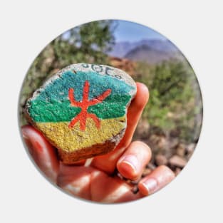 Amazigh/berber Flag Painted on Stone Pin