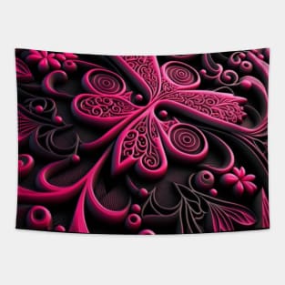 Si-Fi Electro, with pattern, realistic, photo, black, pink Tapestry