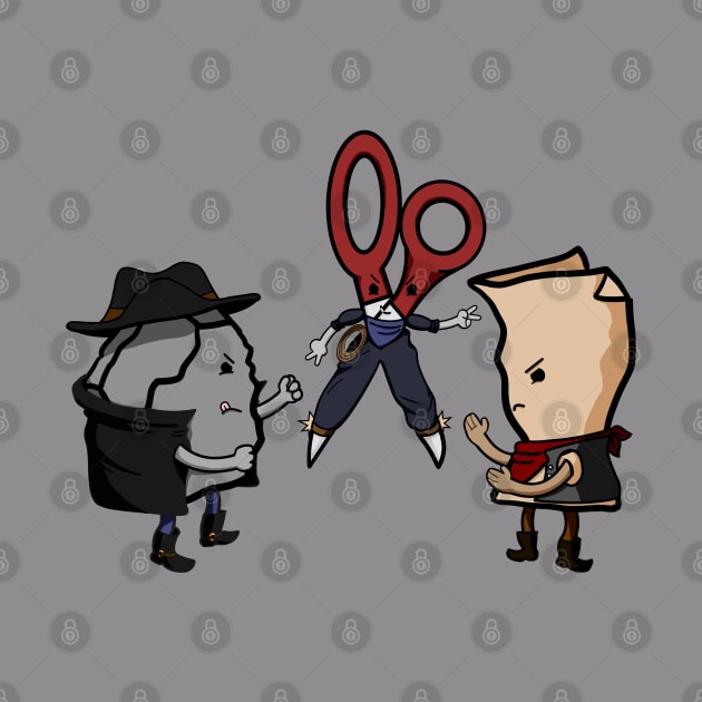 Rock, Paper, Scissors, cowboys duel by Anahis Digital Art