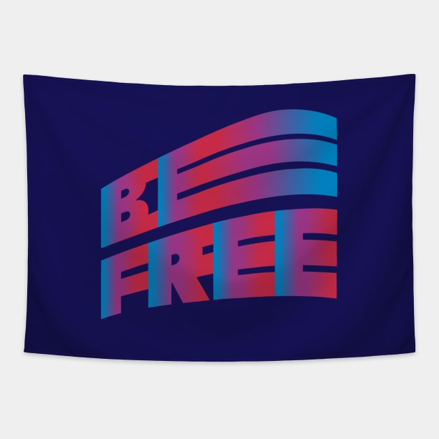 Be Free (Gradient Typography design) Tapestry by lents